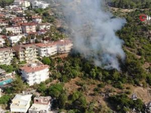 Alanya Kalesi’ndeki orman yangını korkuttu