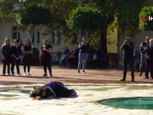 Manavgat’ta kadına şiddete zumbalı protesto